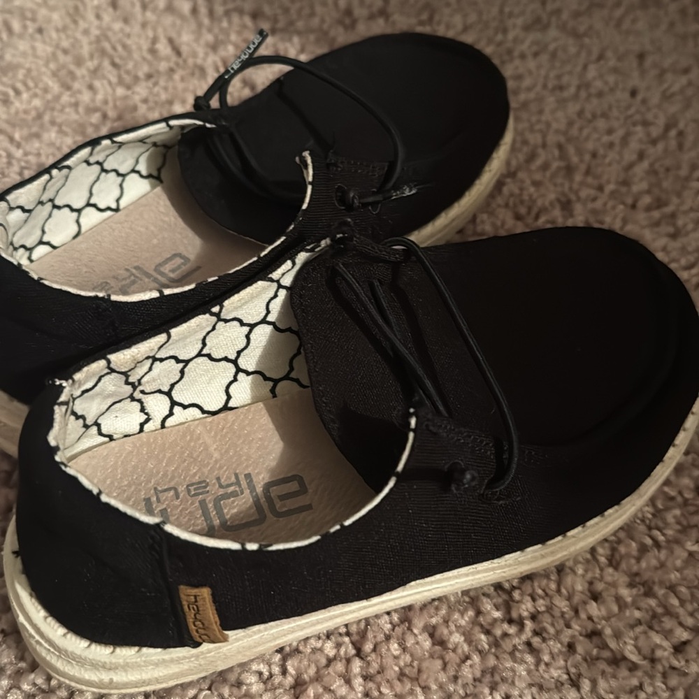 Hey Dude Black and White Casual Shoes